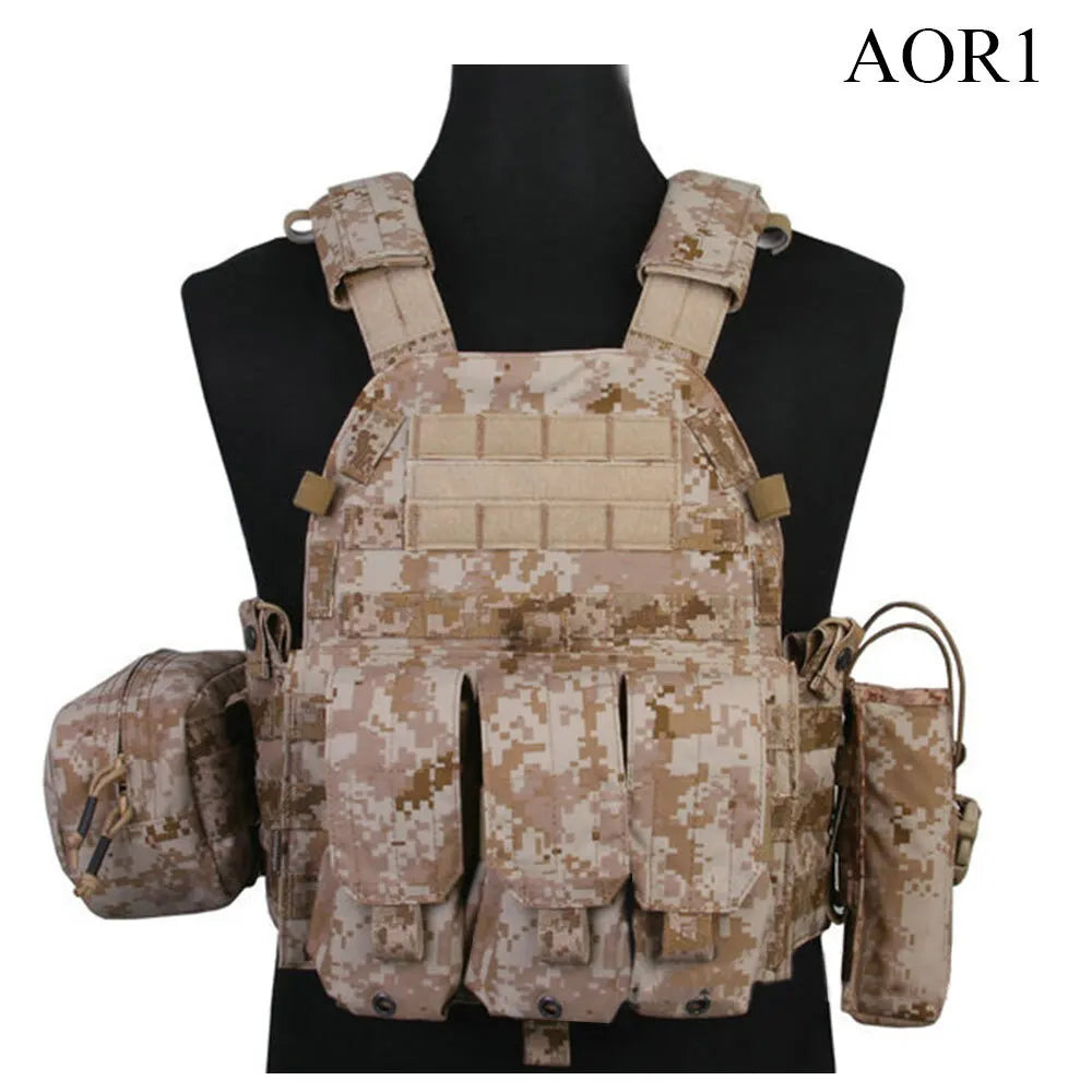 LBT Tactical Vest with Mag Pouch Molle Chest Rig Vest Airsoft Hunting Combat Vest Multi-Camo EM7440