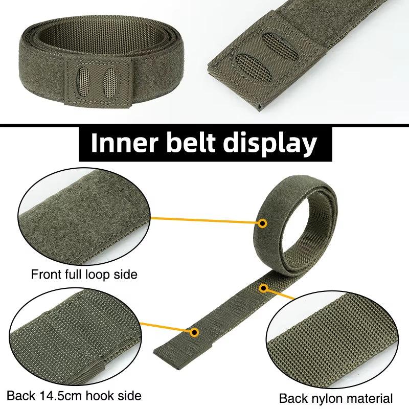 2 Inch Tactical Belt Quick Release Buckle MOLLE with Inner Belt Outdoor Sport Lightweight Belt 3431