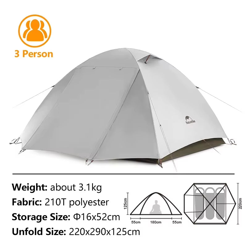 Cloud River Tent 2-3 People Waterproof UPF50+ Camping Tent Outdoor Ultralight Portable Hiking Trekking Sun Shelter