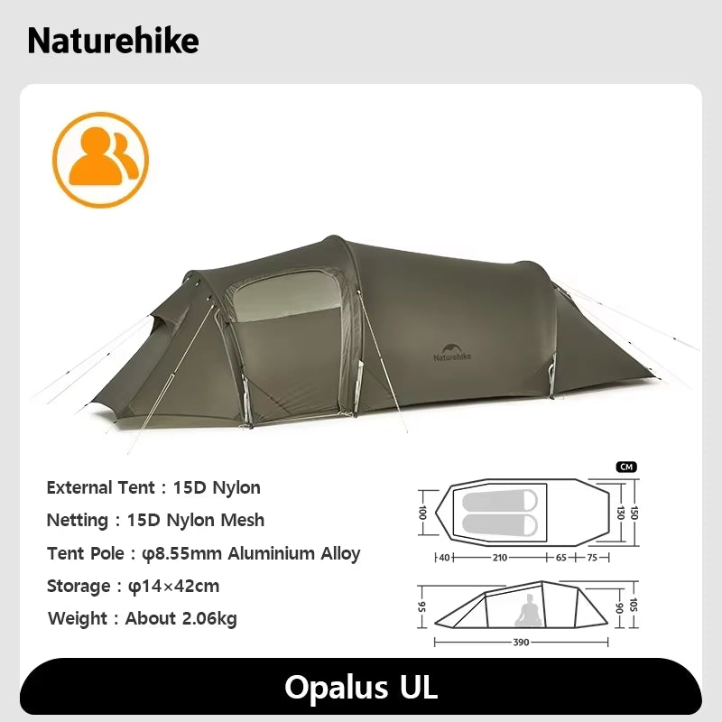 Opalus 2 3 4 Tent 2 3 4 Person Hiking Tent 4 Season Tent Ultralight Family Travel Tent 20D Waterproof Camping Tent