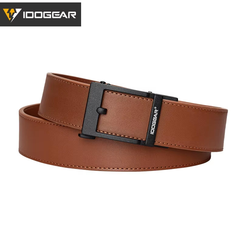 1.5" Leather Ratchet Belt for Men Adjustable Hole-Free Belt for Dress Casual in Gift Box 3435