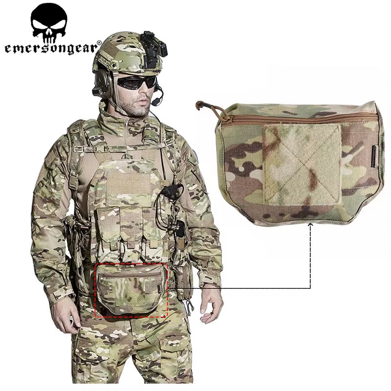 Armor Carrier Drop Pouch AVS JPC CPC Plate Carrier Pouch Camouflage MOLLE Waist Bag Emerson EM9283 Multi-Camo