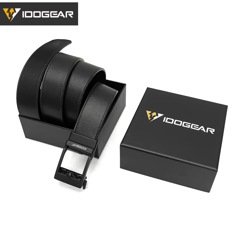 1.5" Leather Ratchet Belt for Men Adjustable Hole-Free Belt for Dress Casual in Gift Box 3435