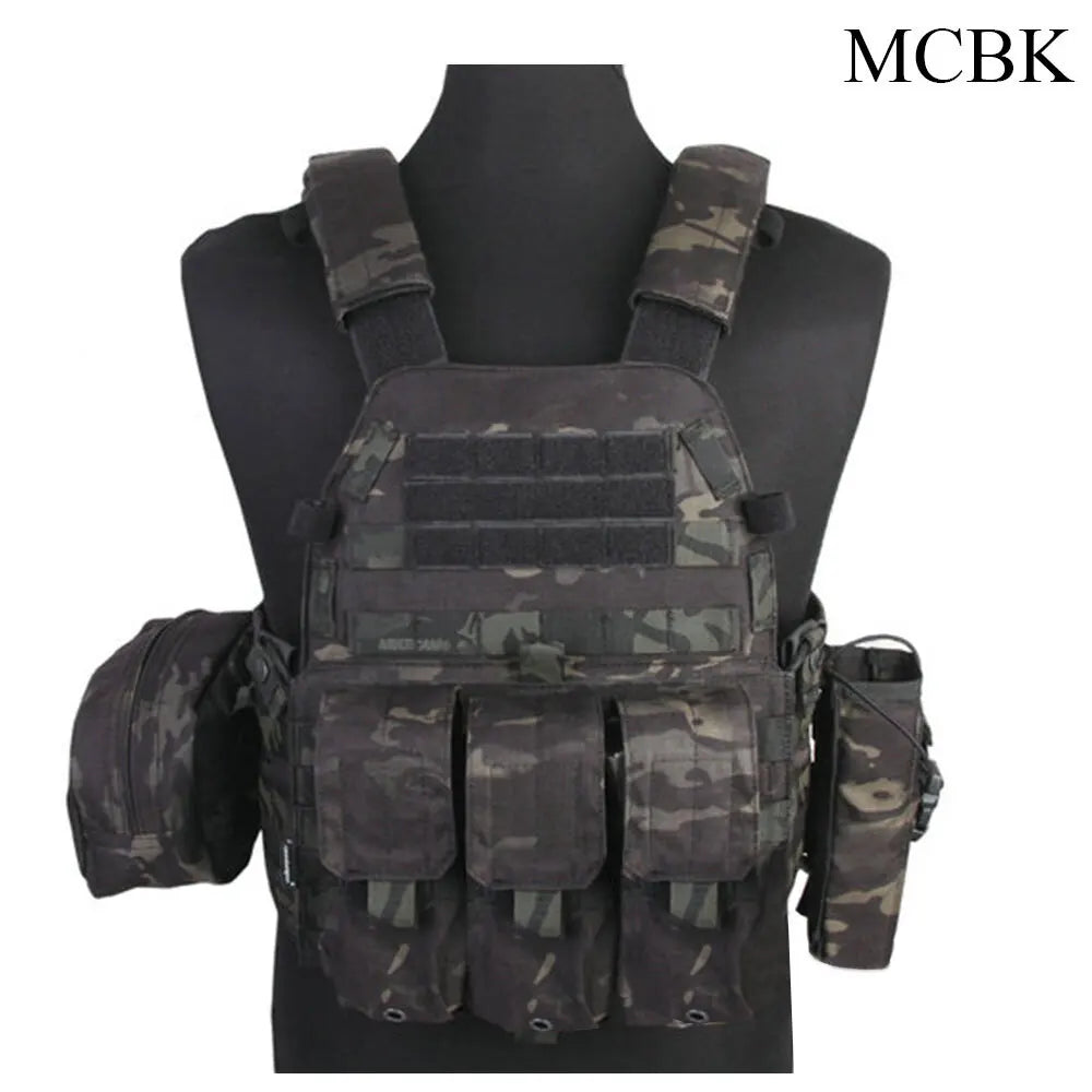 LBT Tactical Vest with Mag Pouch Molle Chest Rig Vest Airsoft Hunting Combat Vest Multi-Camo EM7440