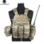 LBT Tactical Vest with Mag Pouch Molle Chest Rig Vest Airsoft Hunting Combat Vest Multi-Camo EM7440