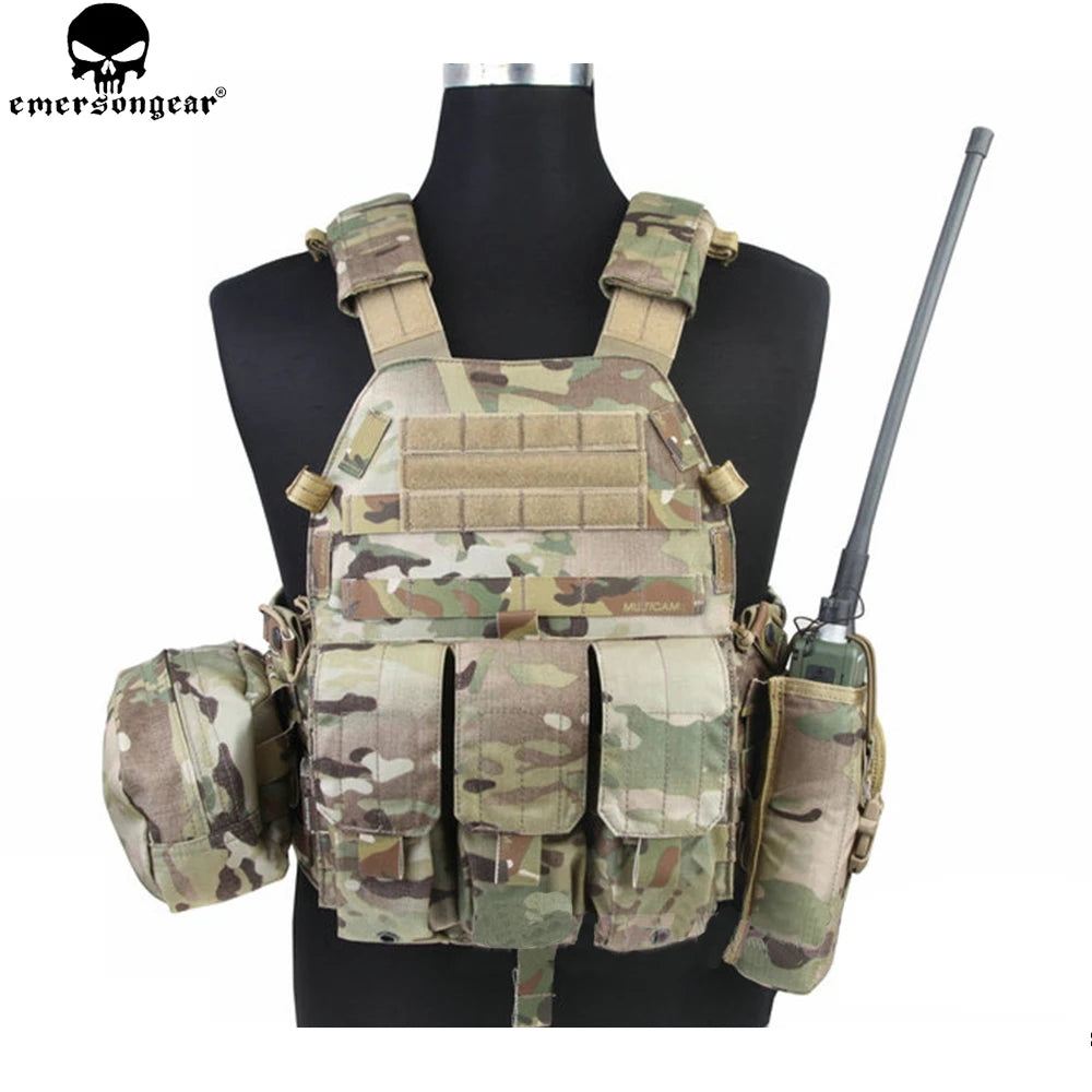 LBT Tactical Vest with Mag Pouch Molle Chest Rig Vest Airsoft Hunting Combat Vest Multi-Camo EM7440