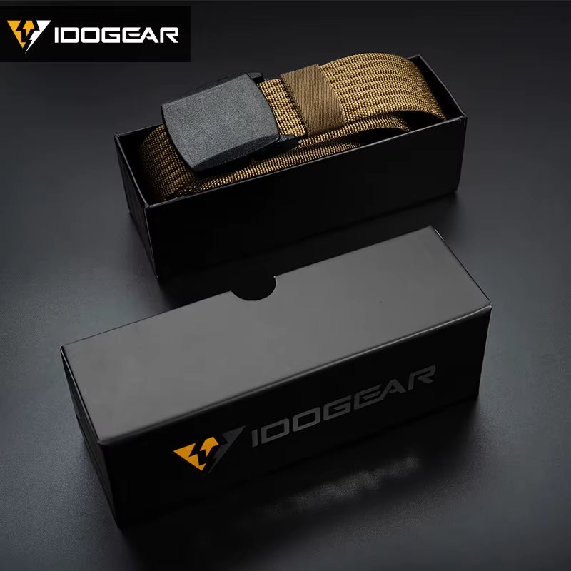 Tactical Hiking Belt W/ Gift Box Lightweight Breathable No Metal for Travel Gym Urban Commute Gift for Men 3436