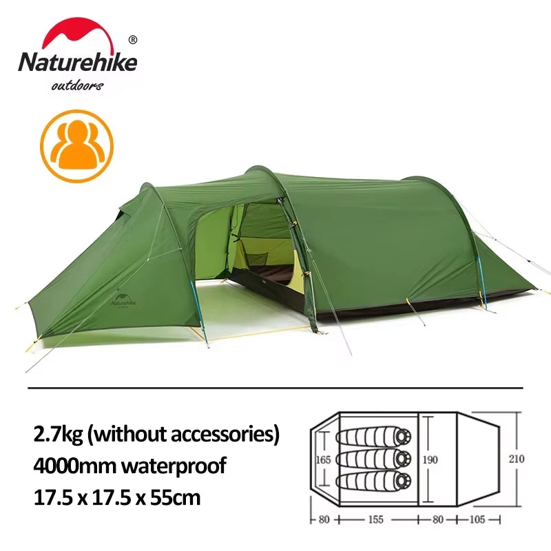 Opalus 2 3 4 Tent 2 3 4 Person Hiking Tent 4 Season Tent Ultralight Family Travel Tent 20D Waterproof Camping Tent