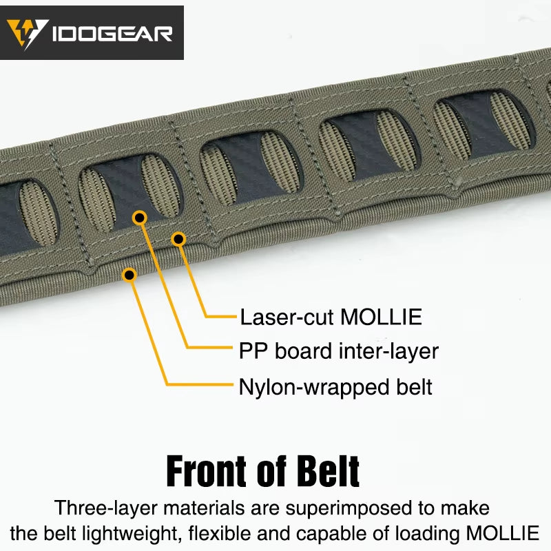 2 Inch Tactical Belt Quick Release Buckle MOLLE with Inner Belt Outdoor Sport Lightweight Belt 3431
