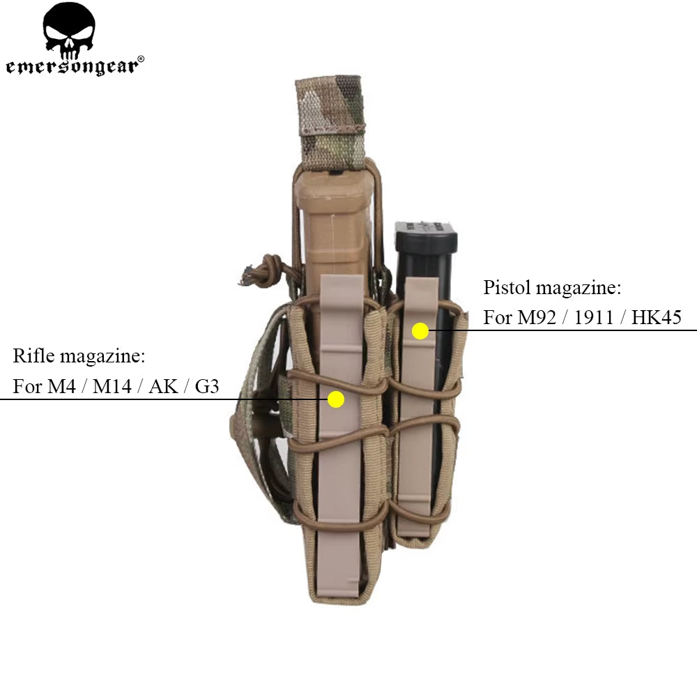 5.56 Magazine Pouch for Rifle M4 / M14 / AK /G3 Pistol M92 /1911/HK45 Airsoft Molle Mag Pouch Holder Multi-Camo