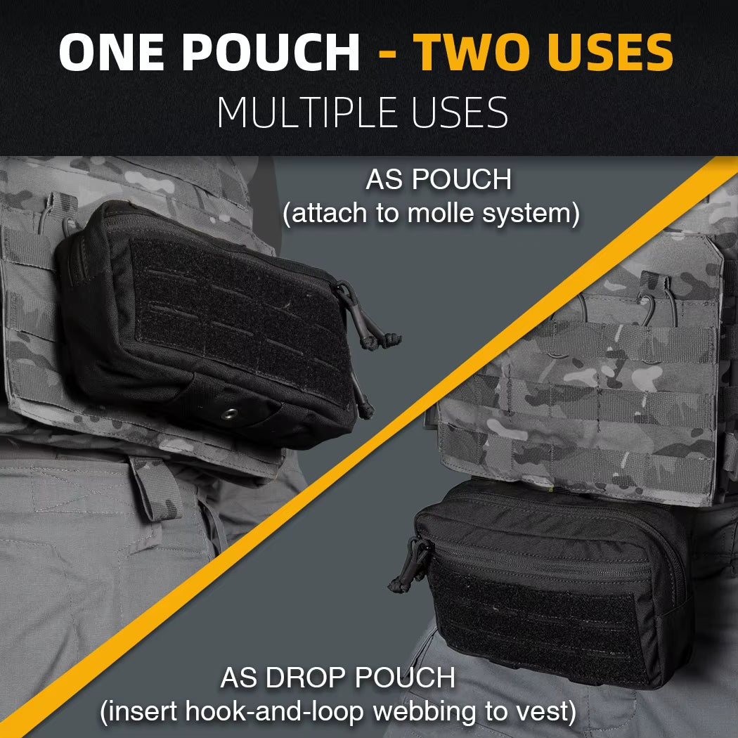 Tactical MOLLE Adimin Dump Pouch Sub Abdominal Drop Pouch EDC Bag Accessory Utility Pouch Dual-Purpose Tool Bags 3563