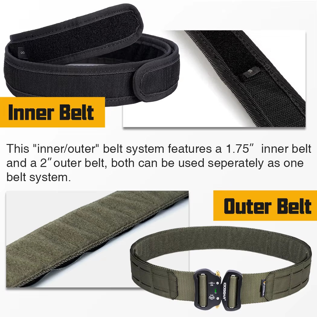 2 Inch Tactical Belt Quick Release Metal Buckle MOLLE Laser Mens Belts Ranger Green 3415