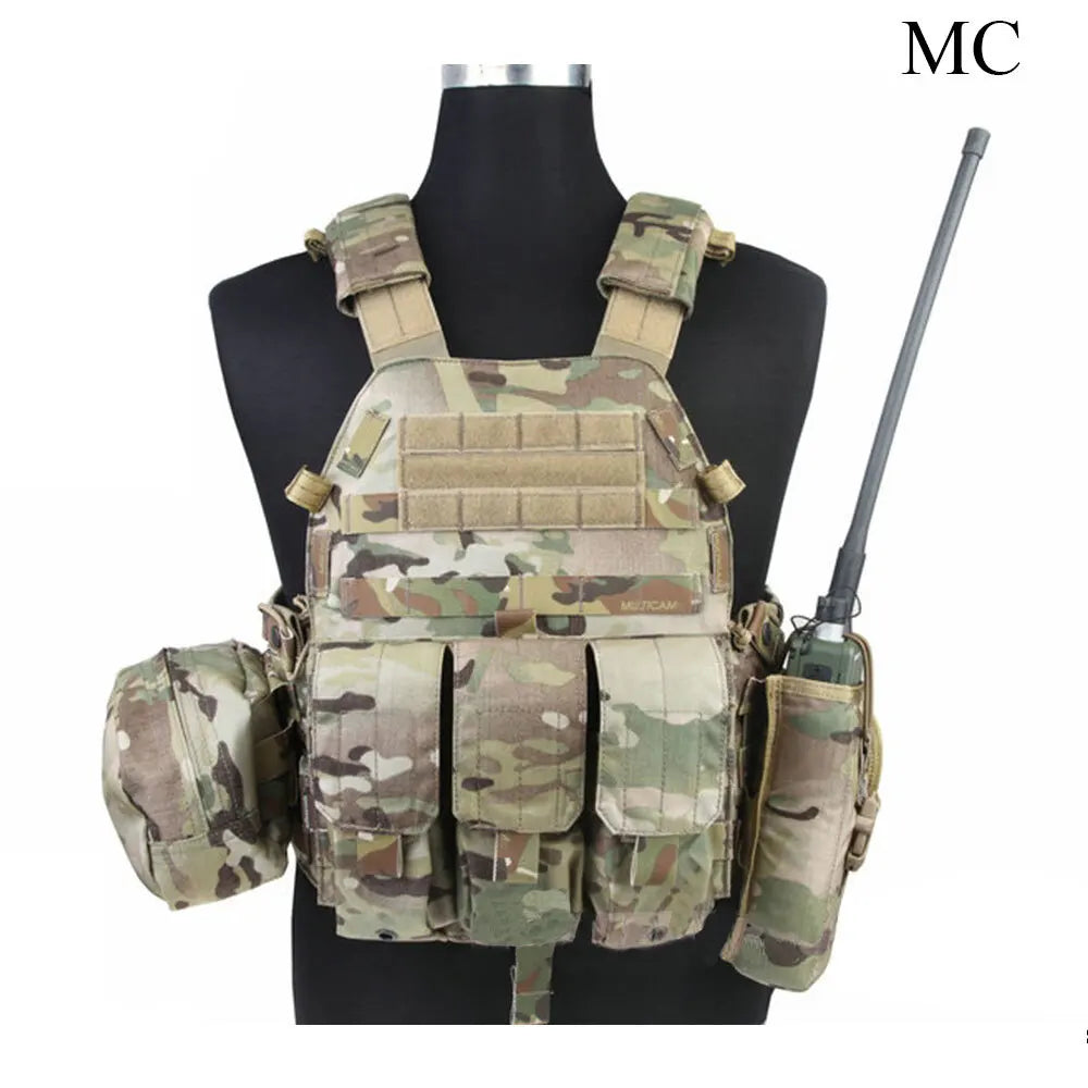 LBT Tactical Vest with Mag Pouch Molle Chest Rig Vest Airsoft Hunting Combat Vest Multi-Camo EM7440