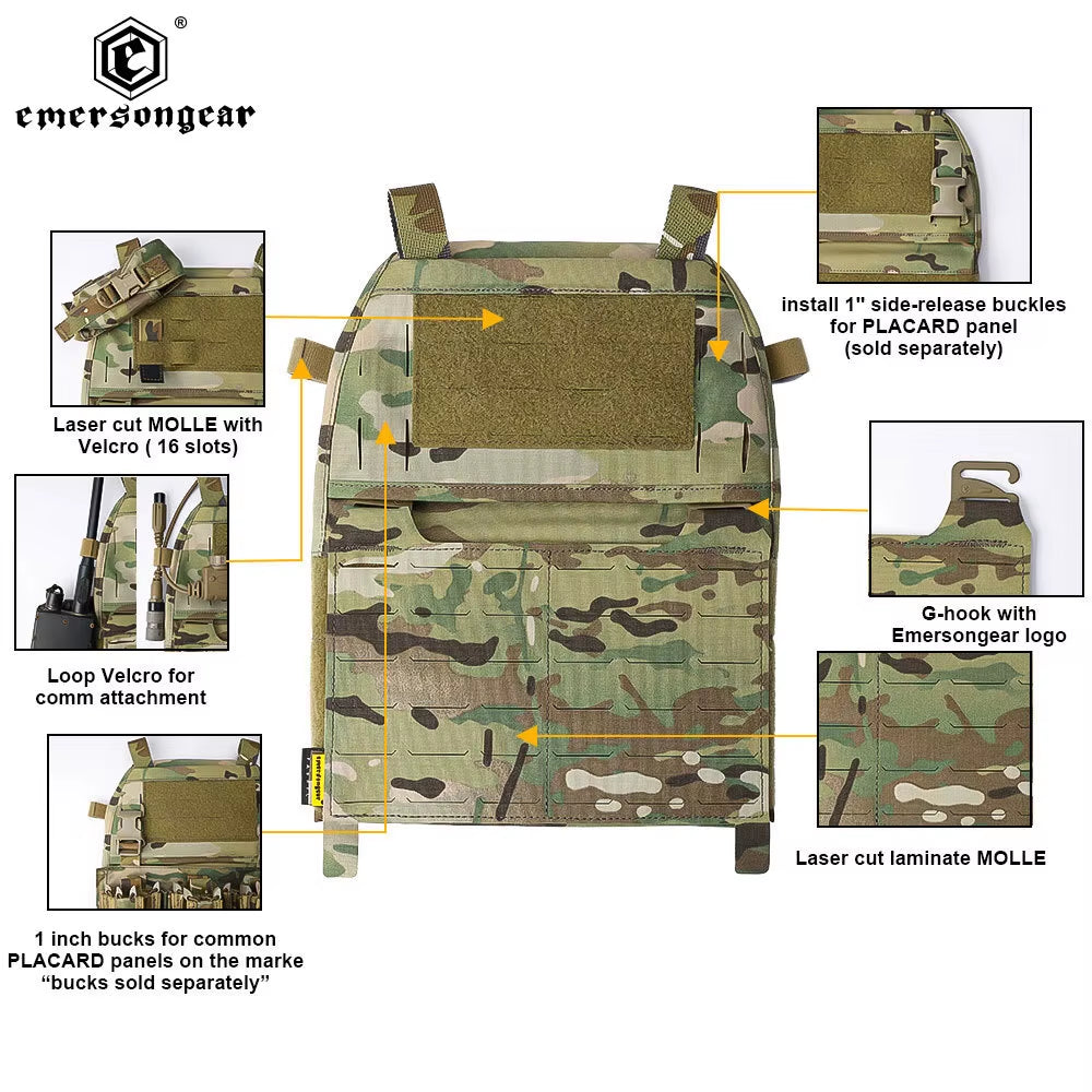FRO Style V5 Tactical Vest Plate Carrier Combat Nylon Vest for Airsoft Hunting Camouflage Outdoor EM9650