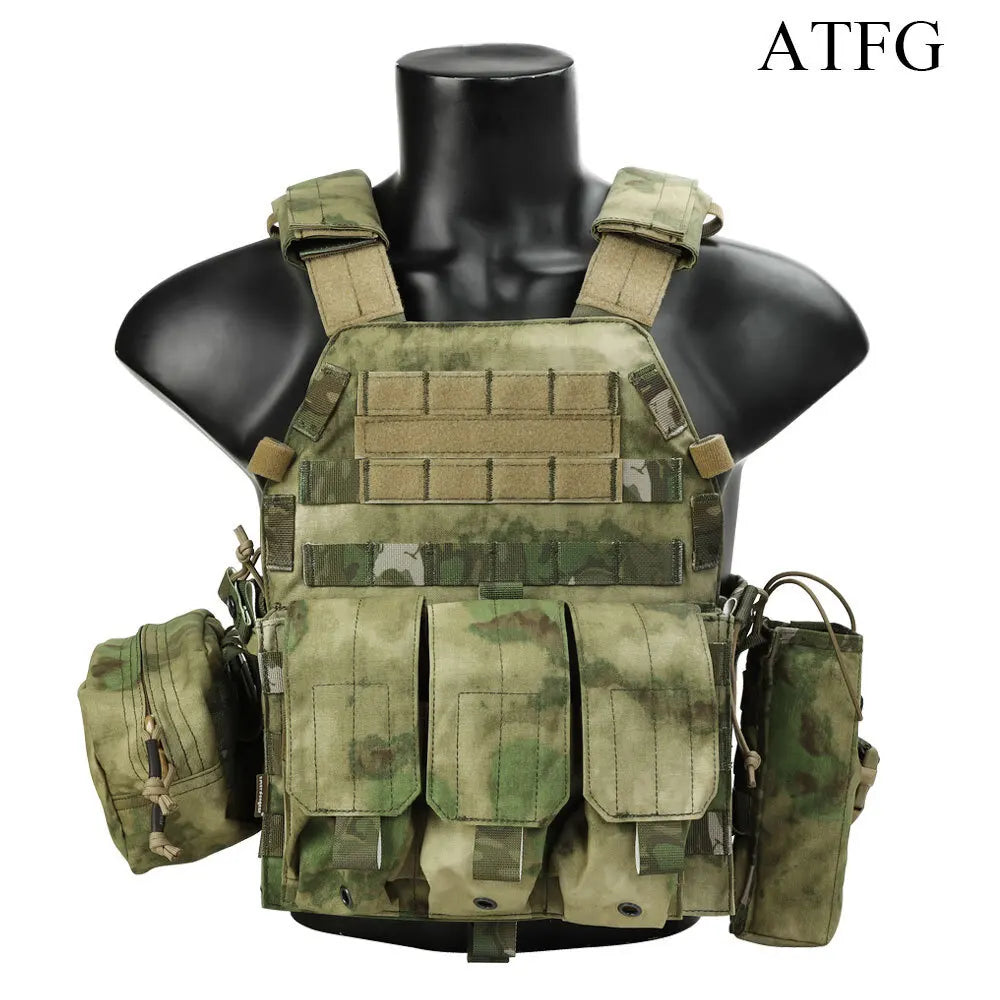 LBT Tactical Vest with Mag Pouch Molle Chest Rig Vest Airsoft Hunting Combat Vest Multi-Camo EM7440
