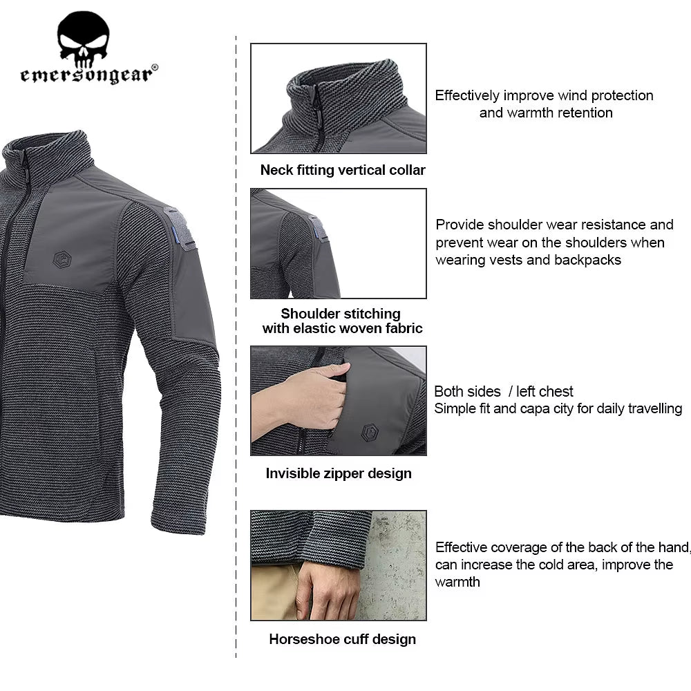 Blue Label Tactical Suede Fleece Jacket Mens Zipper Windbreaker Coats Warm Hunting Hiking Caping Outwear EMB9593