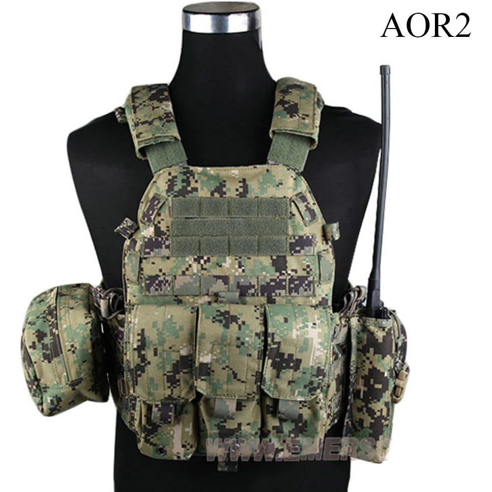 LBT Tactical Vest with Mag Pouch Molle Chest Rig Vest Airsoft Hunting Combat Vest Multi-Camo EM7440