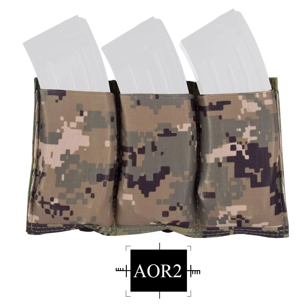 Triple M4 Mag Pouch Tactical Molle Rapid Reloading Magazine Pouch for Airsoft Wargame Gear Painball Hunting EM2388