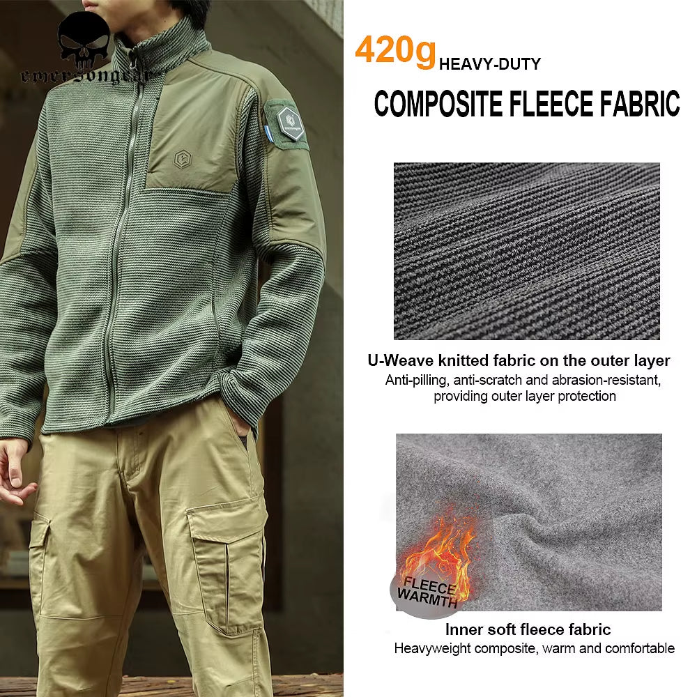 Blue Label Tactical Suede Fleece Jacket Mens Zipper Windbreaker Coats Warm Hunting Hiking Caping Outwear EMB9593