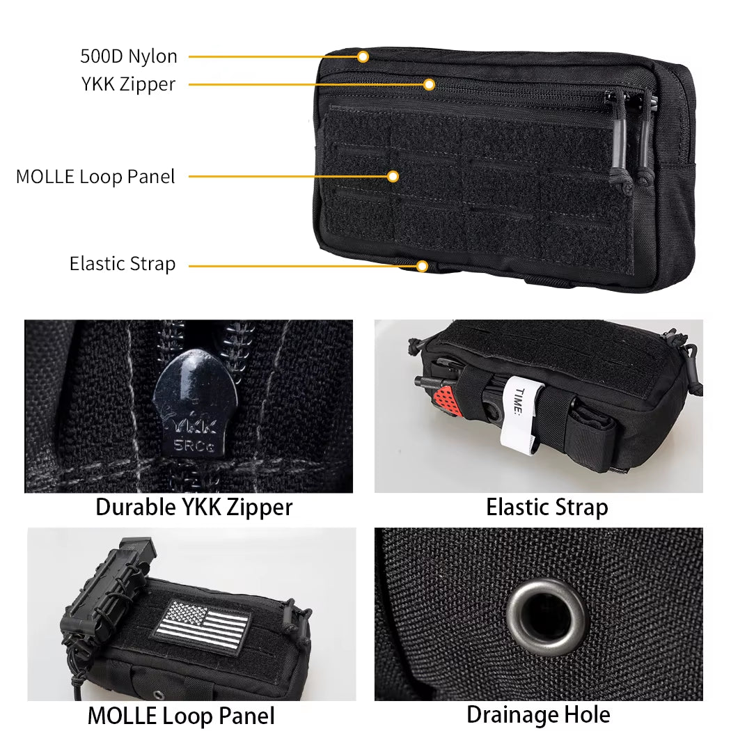 Tactical MOLLE Adimin Dump Pouch Sub Abdominal Drop Pouch EDC Bag Accessory Utility Pouch Dual-Purpose Tool Bags 3563