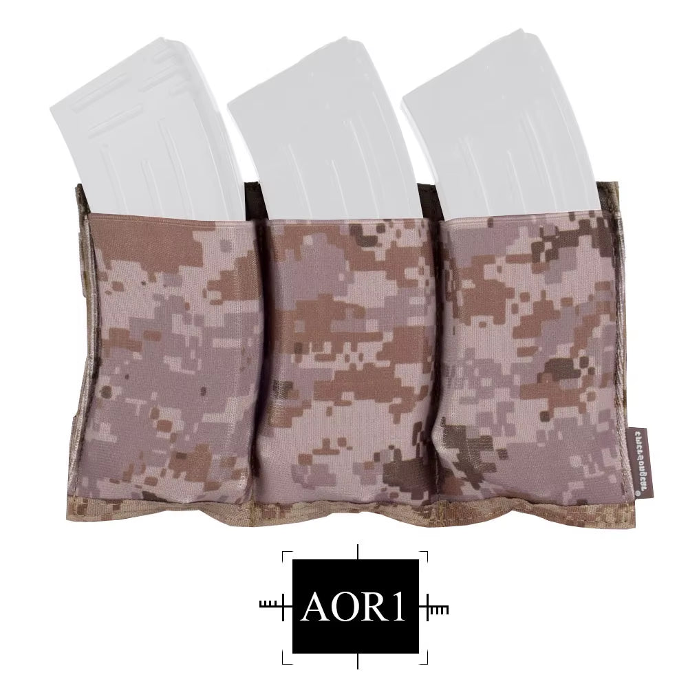 Triple M4 Mag Pouch Tactical Molle Rapid Reloading Magazine Pouch for Airsoft Wargame Gear Painball Hunting EM2388