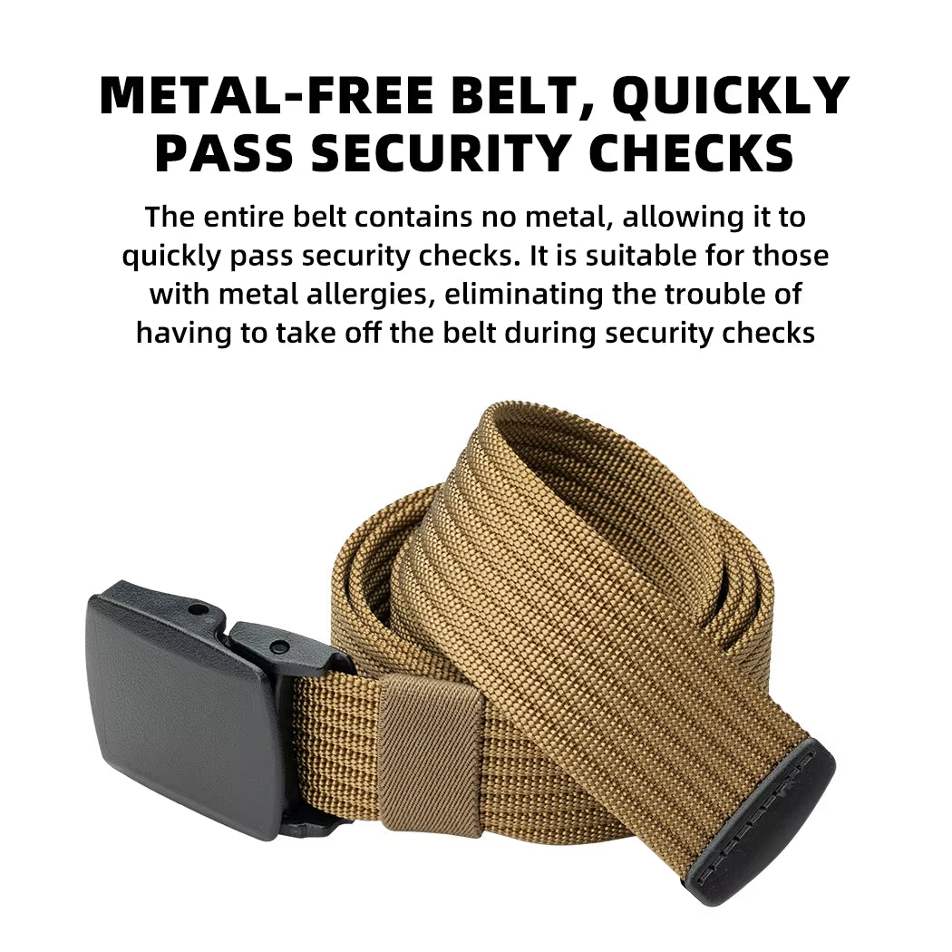 Tactical Hiking Belt W/ Gift Box Lightweight Breathable No Metal for Travel Gym Urban Commute Gift for Men 3436