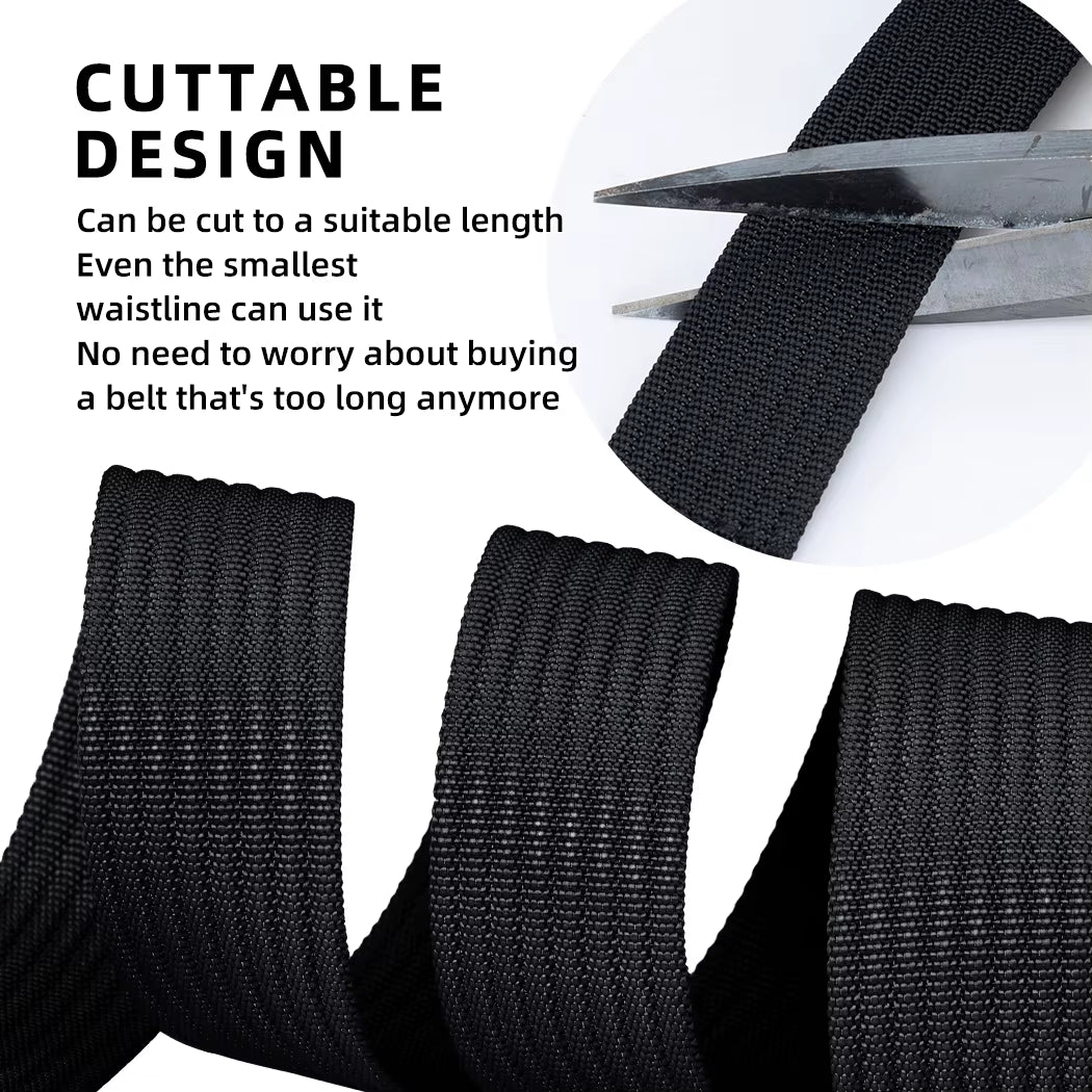 1.5" Tactical Nylon Belt for Men Lightweight Breathable No Metal Adjustable EDC Belt W/ Gift Box Tsa-Friendly 3436