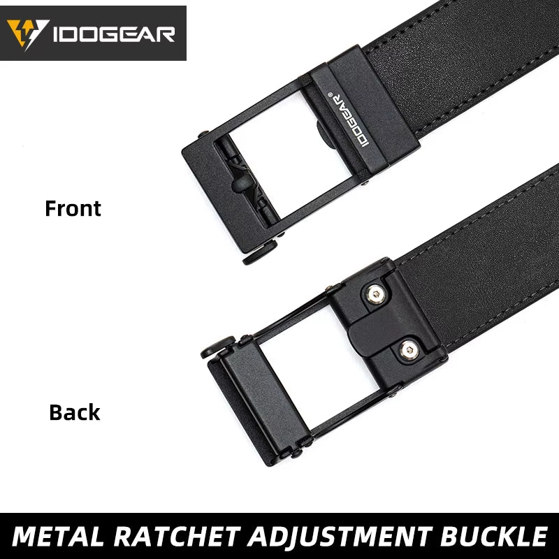 1.5" Leather Ratchet Belt for Men Adjustable Hole-Free Belt for Dress Casual in Gift Box 3435