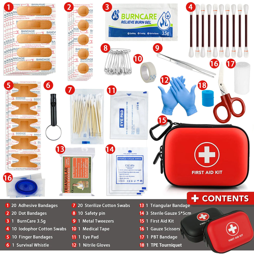 103Pcs Portable Emergency Medical First Aid Bag Kit for Household Outdoor Travel Camping Equipment Medicine Survival