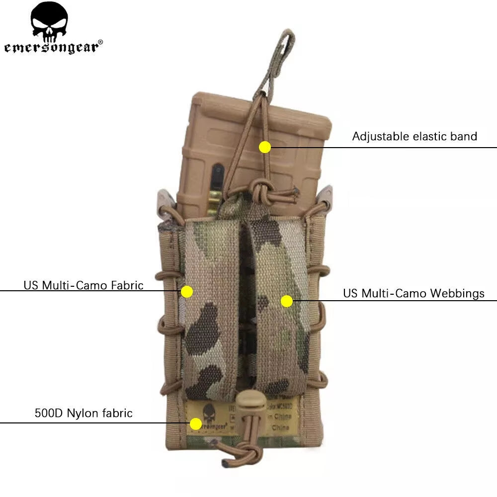 5.56 Magazine Pouch for Rifle M4 / M14 / AK /G3 Pistol M92 /1911/HK45 Airsoft Molle Mag Pouch Holder Multi-Camo
