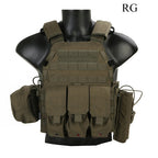 LBT Tactical Vest with Mag Pouch Molle Chest Rig Vest Airsoft Hunting Combat Vest Multi-Camo EM7440