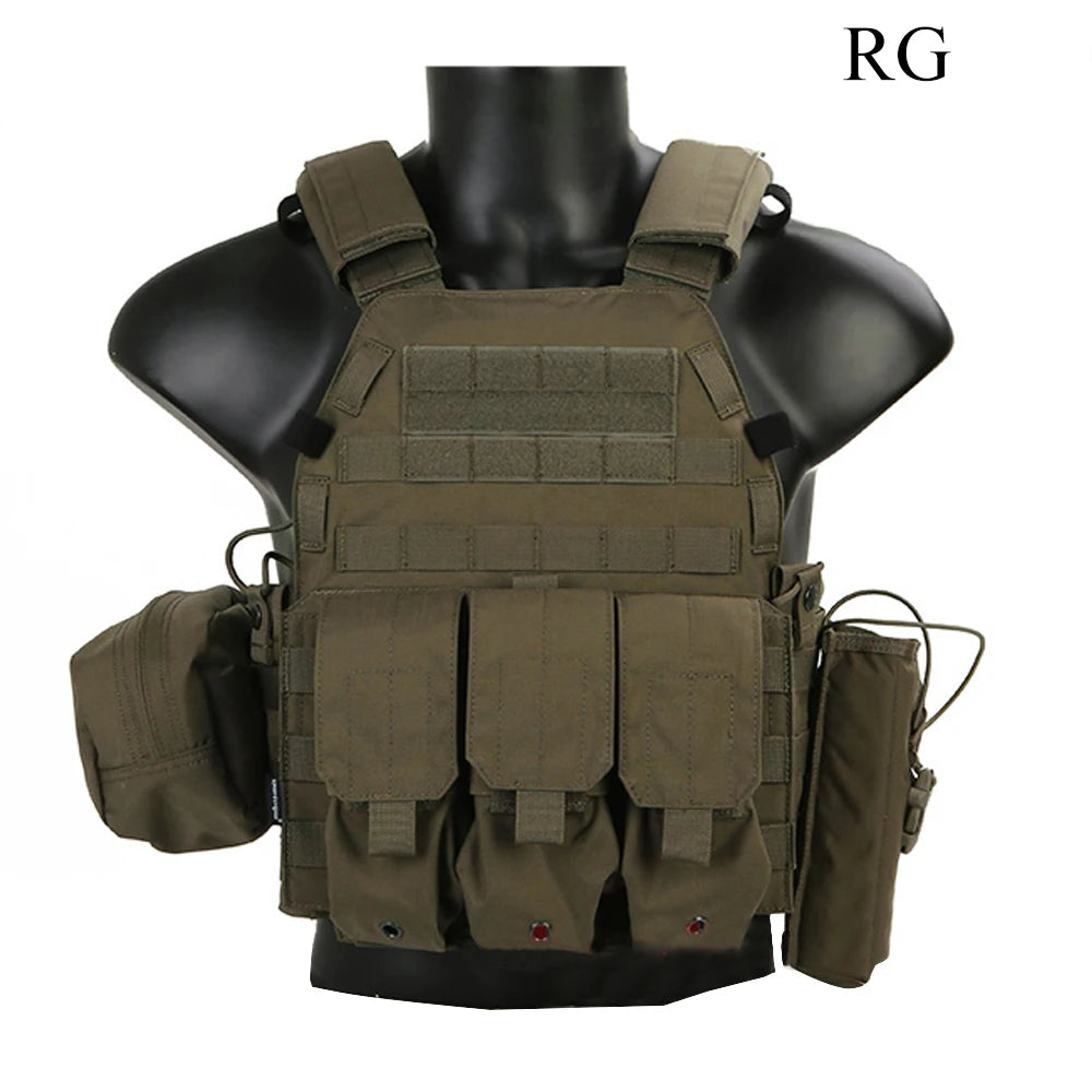 LBT Tactical Vest with Mag Pouch Molle Chest Rig Vest Airsoft Hunting Combat Vest Multi-Camo EM7440