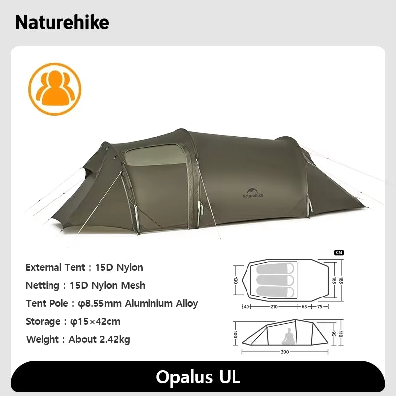 Opalus 2 3 4 Tent 2 3 4 Person Hiking Tent 4 Season Tent Ultralight Family Travel Tent 20D Waterproof Camping Tent
