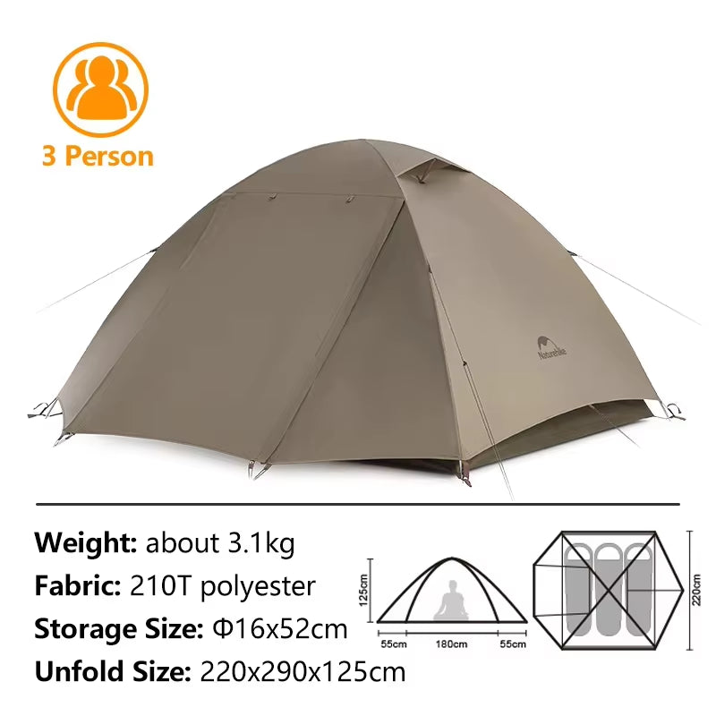 Cloud River Tent 2-3 People Waterproof UPF50+ Camping Tent Outdoor Ultralight Portable Hiking Trekking Sun Shelter