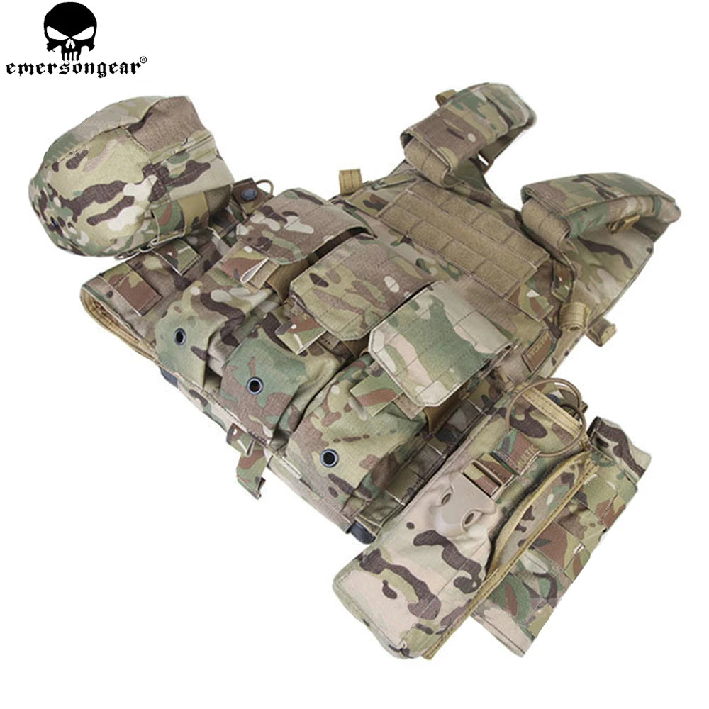 LBT Tactical Vest with Mag Pouch Molle Chest Rig Vest Airsoft Hunting Combat Vest Multi-Camo EM7440