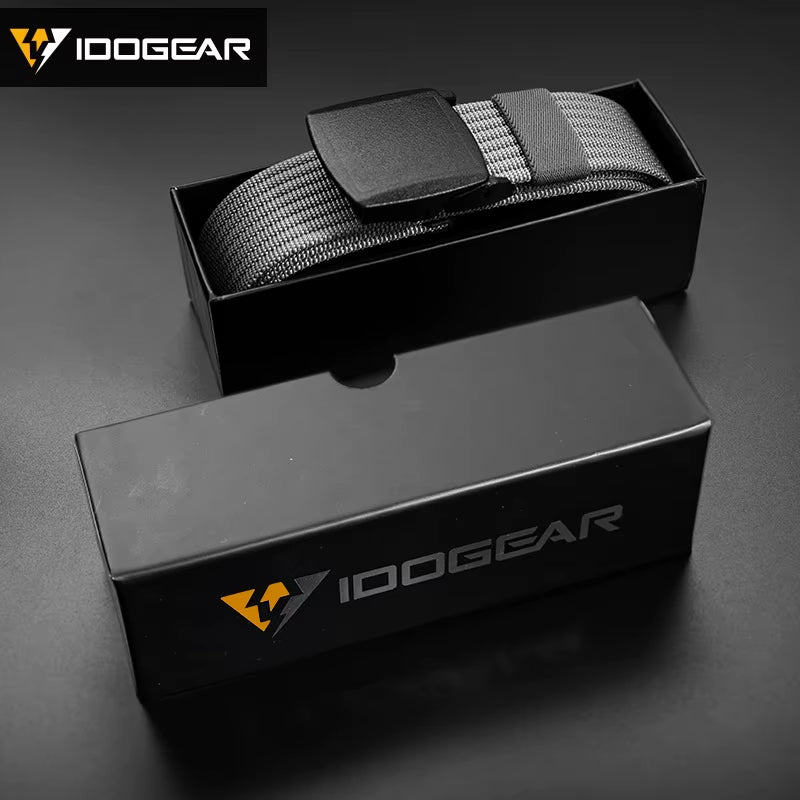 Tactical Hiking Belt W/ Gift Box Lightweight Breathable No Metal for Travel Gym Urban Commute Gift for Men 3436