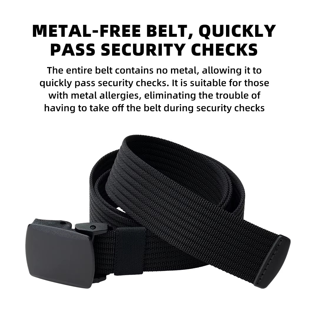1.5" Tactical Nylon Belt for Men Lightweight Breathable No Metal Adjustable EDC Belt W/ Gift Box Tsa-Friendly 3436