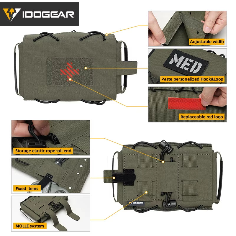 Tactical Medical Pouch Detachable First Aid Kit Laser Cut MOLLE Emergency Survival Bag for Outdoor Travel Hiking 35132