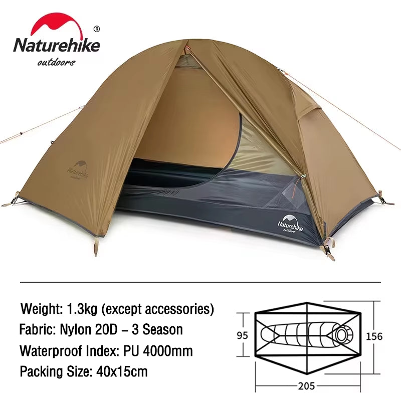 Cycling Tent 1 Person Ultralight Backpacking Tent Double Layer Fishing Beach Tent Outdoor Travel Hiking Camping Tent