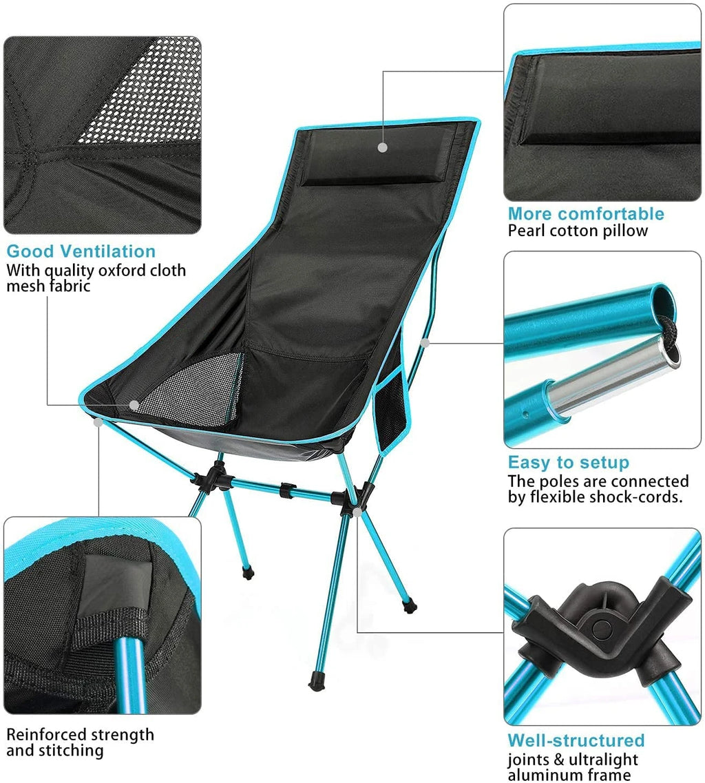 Outdoor Portable Camping Chair Oxford Cloth Folding Camping Seat Fishing BBQ Festival Picnic Beach Ultralight Chair
