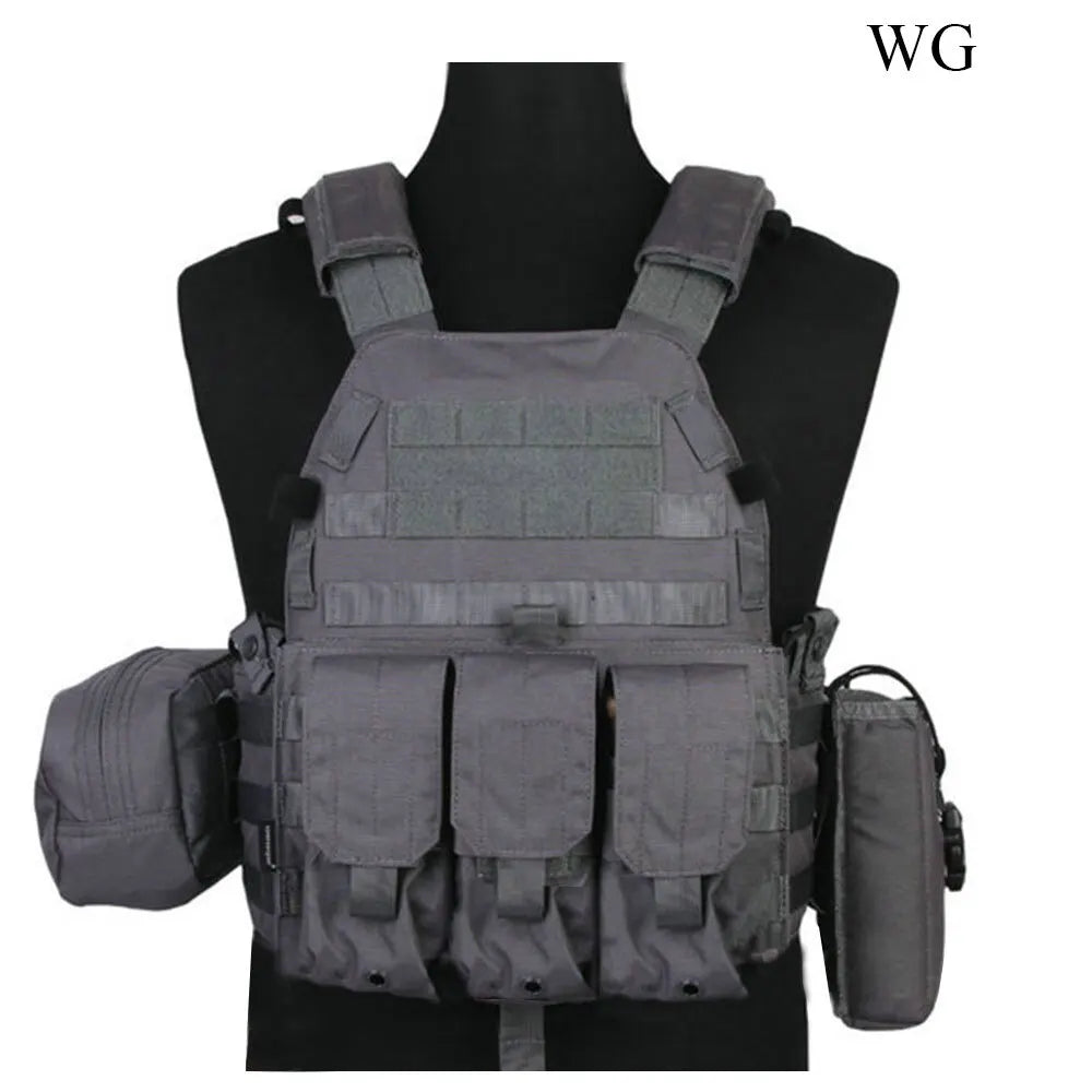 LBT Tactical Vest with Mag Pouch Molle Chest Rig Vest Airsoft Hunting Combat Vest Multi-Camo EM7440