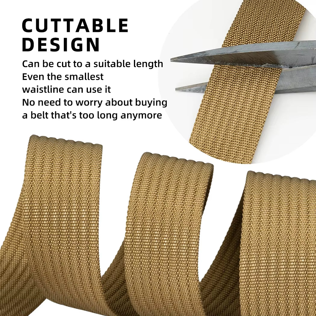 Tactical Hiking Belt W/ Gift Box Lightweight Breathable No Metal for Travel Gym Urban Commute Gift for Men 3436