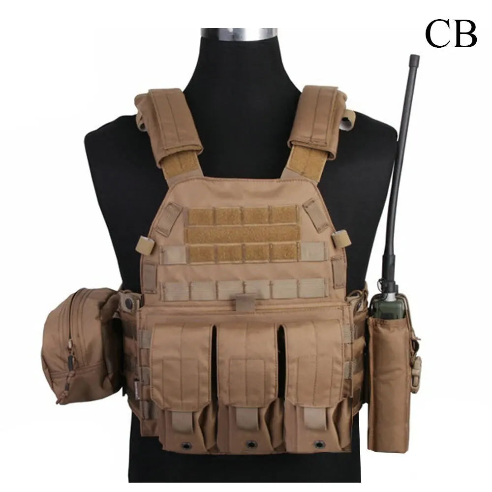 LBT Tactical Vest with Mag Pouch Molle Chest Rig Vest Airsoft Hunting Combat Vest Multi-Camo EM7440